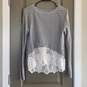 Grey and white sweater